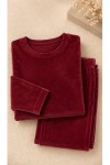 Fransız kadife bordo kadın pijama takımı